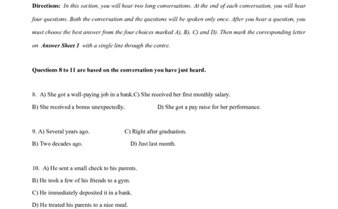 2019年12月四级真题第2套_大学英语四级+六级_四级真题_四级真题_2019年12月CET4题+解+音频_02、真题Word版