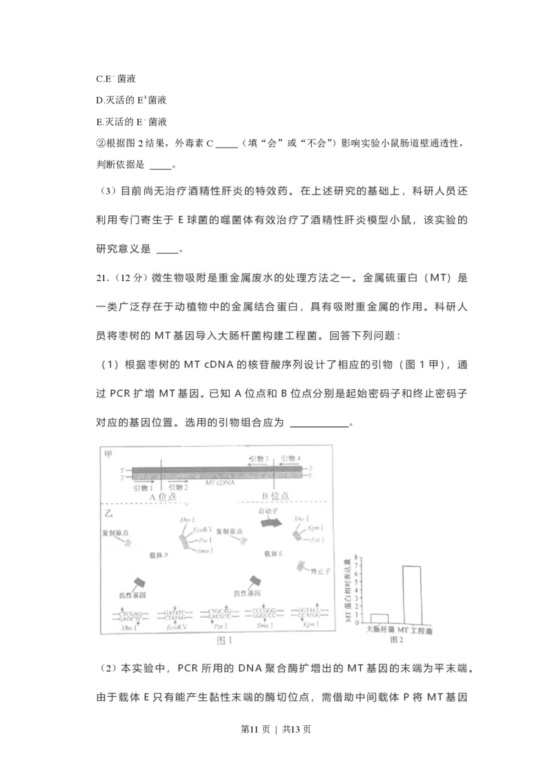 2021年高考生物试卷（福建）（空白卷）_生物历年高考真题_新&middot;PDF版2008-2025&middot;高考生物真题_生物（按年份分类）2008-2025_2021&middot;高考生物真题