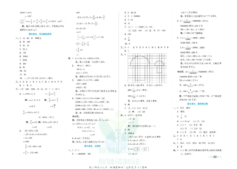 好卷六年级上册数学冀教版电子样书_《荣德基好卷》数学1-6年级上册JJ