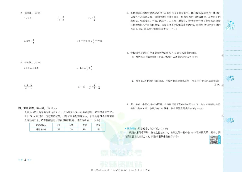 好卷六年级上册数学冀教版电子样书_《荣德基好卷》数学1-6年级上册JJ