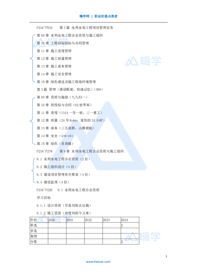 17.2025李想-考前拔分速成-第9章-1_2026年一级建造师_2026年一建水利_2025年一建水利SVIP_04-冲刺串讲✿考点强化✿小灶集训_17-水利《考前拔分速成》李想HX_讲义