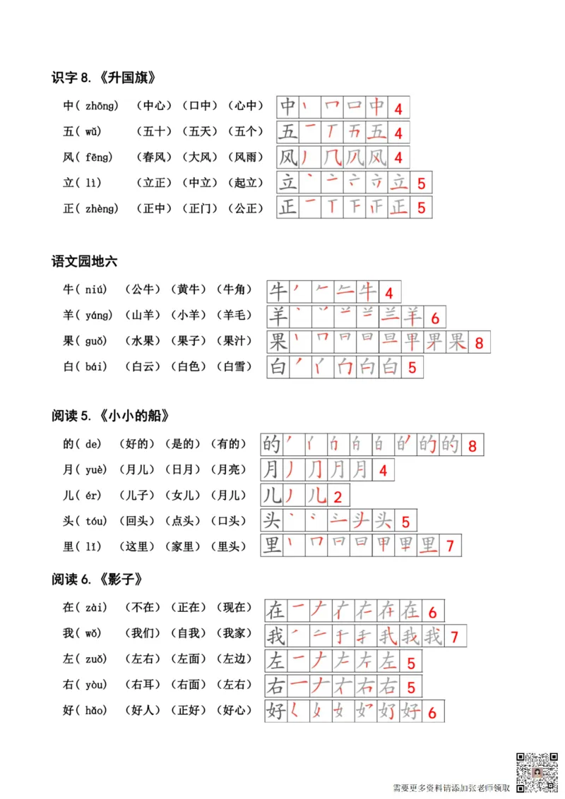 24秋新版一上语文课课贴（_一年级上下册资料_一年级上册小红书同款资料_一年级(1)