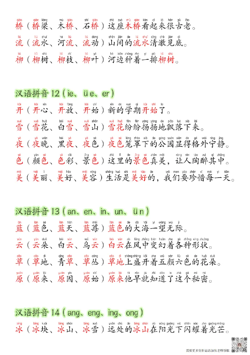 24新版一年级语文上册生字组词造句_一年级上下册资料_一年级上册小红书同款资料_语文