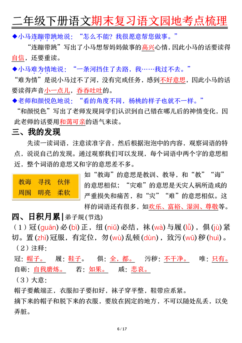 2081二下丨语文语文园地考点梳理_二年级上下册资料_二年级下册小红书同款资料_二下语文_二下语文