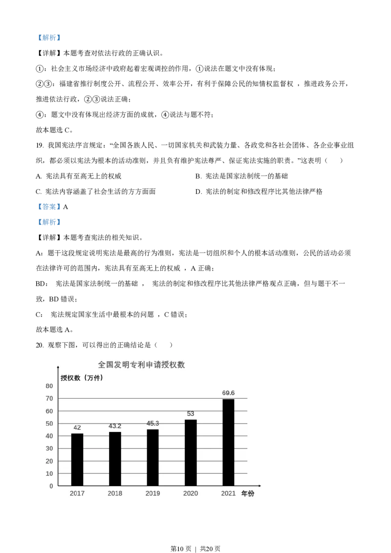 2022年高考政治试卷（福建）（解析卷）_政治历年高考真题_新&middot;PDF版2008-2025&middot;高考政治真题_政治（按省份分类）2008-2025_2012-2024&middot;（福建）政治高考真题