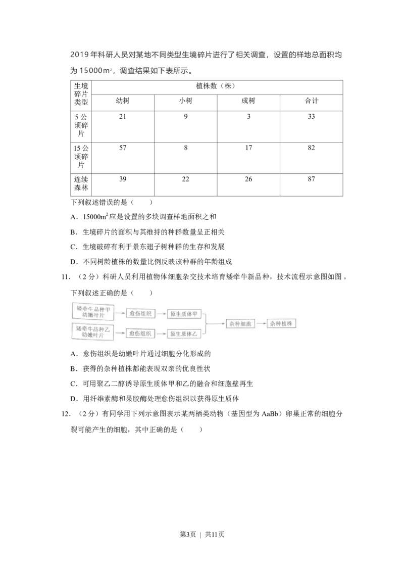 2021年高考生物试卷（福建）（空白卷）_生物历年高考真题_新&middot;Word版2008-2025&middot;高考生物真题_生物（按省份分类）2008-2025_2012-2024&middot;（福建）生物高考真题