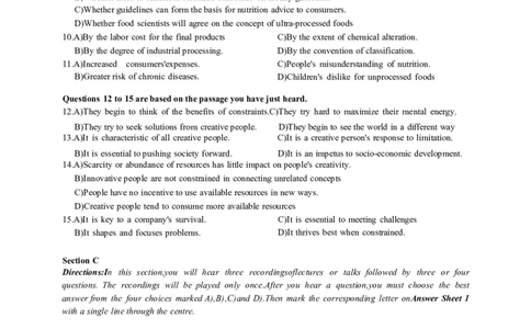 2024年6月六级第一套原题_大学英语四级+六级_六级真题_六级真题_2024年06月CET6题+解+音频_2024年6月六级真题-原题
