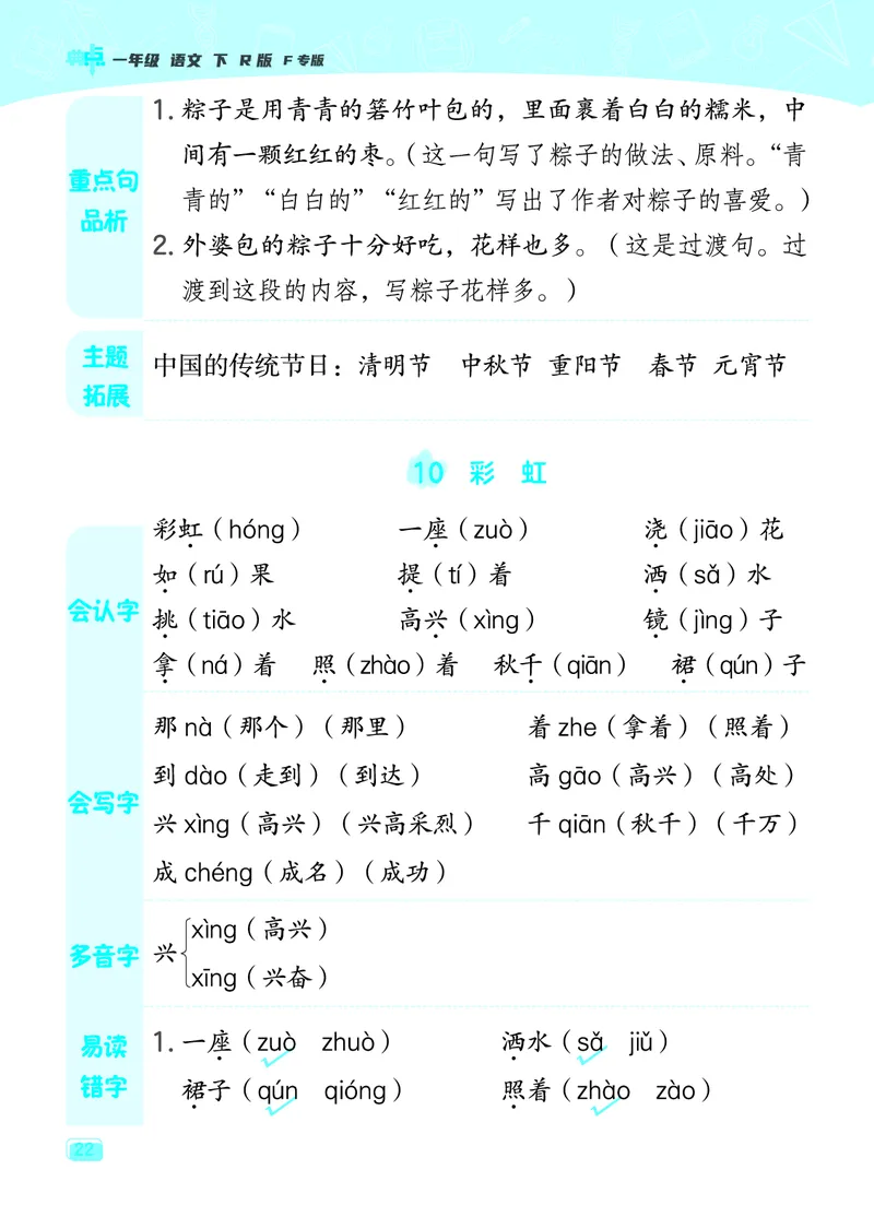 24春典中点一年级语文下（R版）课堂重点笔记_Password_Removed_一年级上下册资料_小学一年级学习资料-25年更新版_1-02、小学一年级语文下册_3-6-2-1、复习、知识点、归纳汇总_部编（人教）版