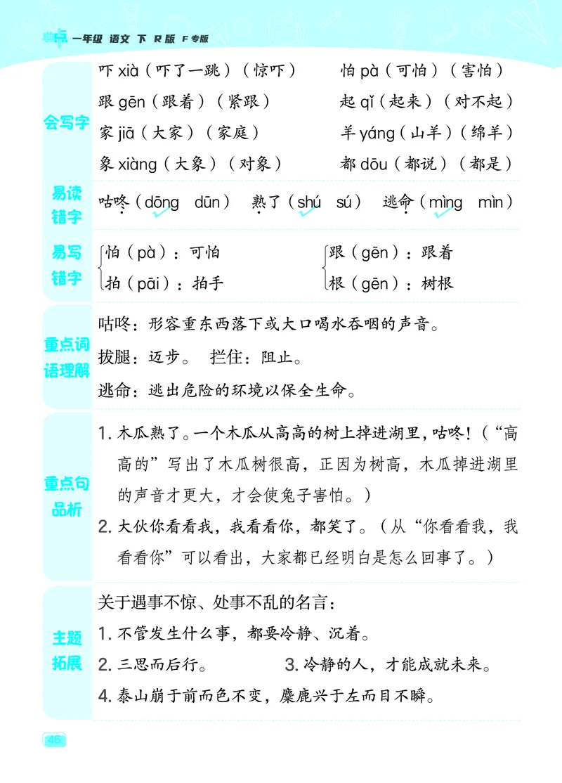 24春典中点一年级语文下（R版）课堂重点笔记_Password_Removed_一年级上下册资料_小学一年级学习资料-25年更新版_1-02、小学一年级语文下册_3-6-2-1、复习、知识点、归纳汇总_部编（人教）版