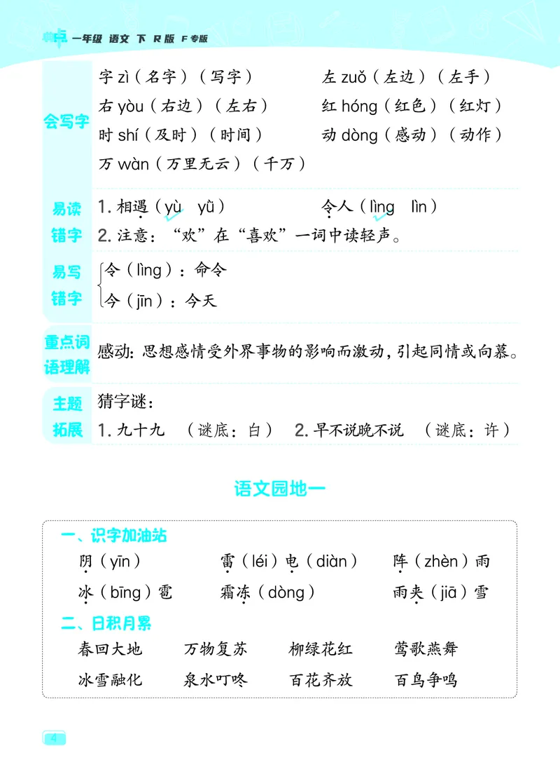 24春典中点一年级语文下（R版）课堂重点笔记_Password_Removed_一年级上下册资料_小学一年级学习资料-25年更新版_1-02、小学一年级语文下册_3-6-2-1、复习、知识点、归纳汇总_部编（人教）版