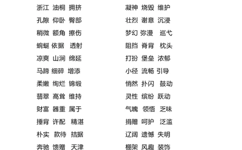 四（上）语文重点词语归类汇总_上册_四（上）语文期末重点归类文件