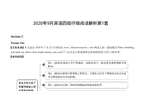 2020年09月四级阅读解析全2套_大学英语四级+六级_四级真题_专项_四级仔细阅读_四级仔细阅读解析