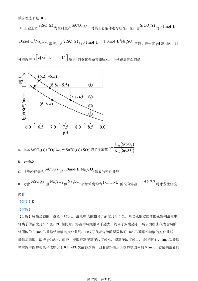 2022年高考化学试卷（山东）（解析卷）_历年高考真题合集_化学历年高考真题_新&middot;Word版2008-2025&middot;高考化学真题_化学（按年份分类）2008-2025_2022&middot;高考化学真题