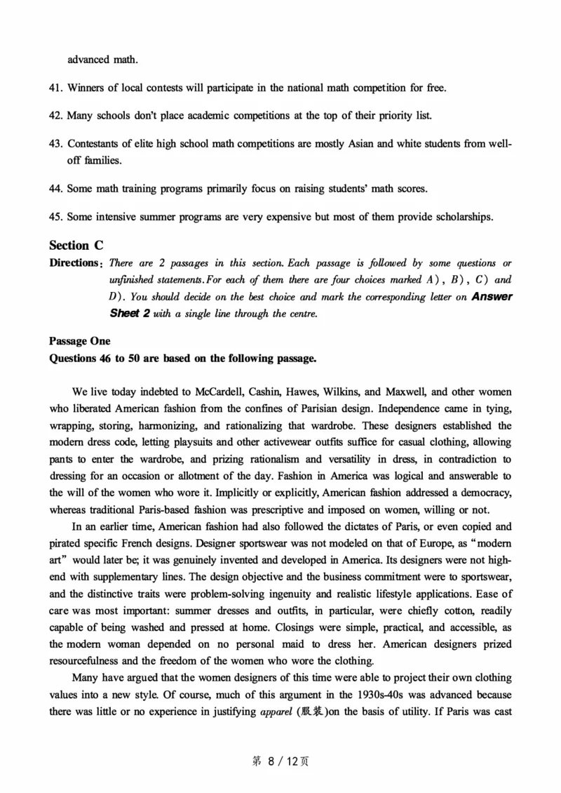 2017.06六级真题第2套可复制可搜索，打印首选_大学英语四级+六级_六级真题_六级真题_1990年-2018年真题资料合集_2017年06月CET6题+解+音频_01、真题PDF版（推荐打印）❤