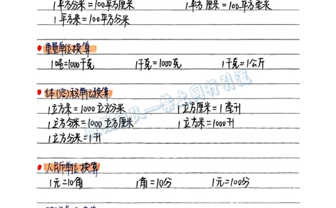 四年级数学必背公式（分享版）_小学全网线上同款资料_26号文件5上6上数学