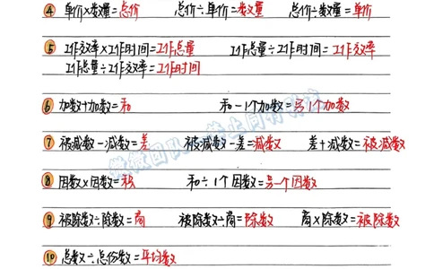 四年级数学必背公式（分享版）_小学全网线上同款资料_26号文件5上6上数学