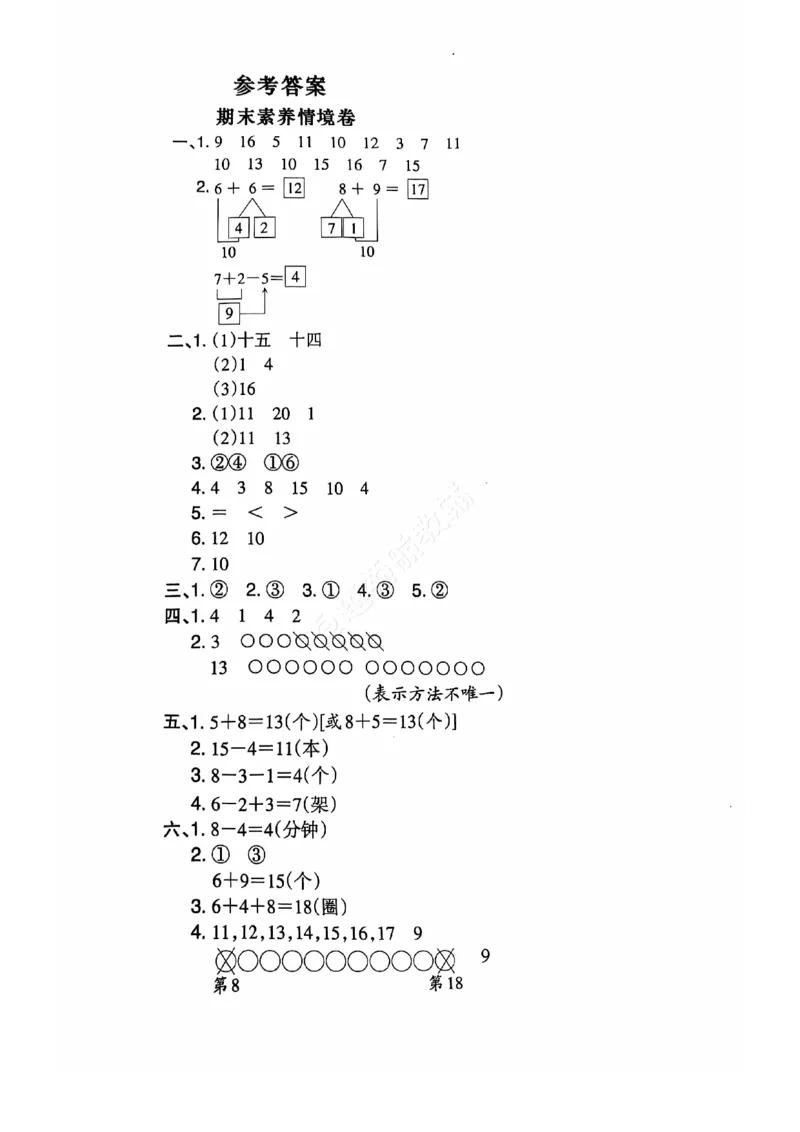 2024+秋上册一年级数学期末试卷（人教版）_一年级上下册资料_一年级上册小红书同款资料_一年级上册资料