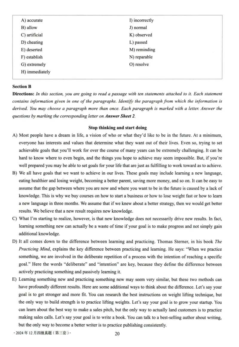 2024.12四级真题第3套_大学英语四级+六级_四级真题_四级真题_2024年12月CET4题+解+音频