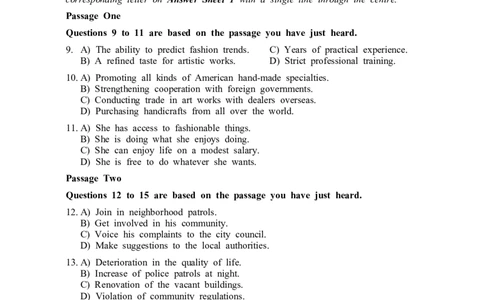 2015年06月六级真题（第1套）_大学英语四级+六级_六级真题_六级真题_1990年-2018年真题资料合集_2015年06月CET6题+解+音频_02、真题Word版