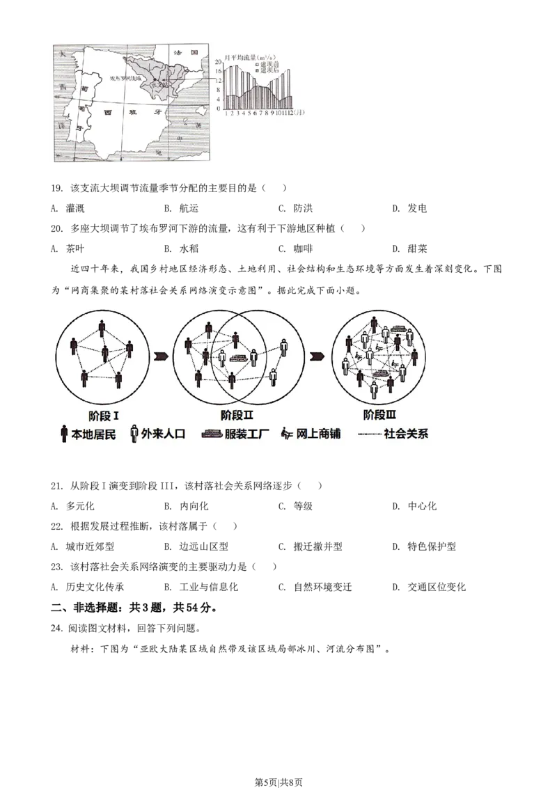 2022年高考地理试卷（江苏）（空白卷）_地理历年高考真题_新&middot;Word版2008-2025&middot;高考地理真题_地理（按省份分类）2008-2025_2008-2025&middot;（江苏）地理高考真题