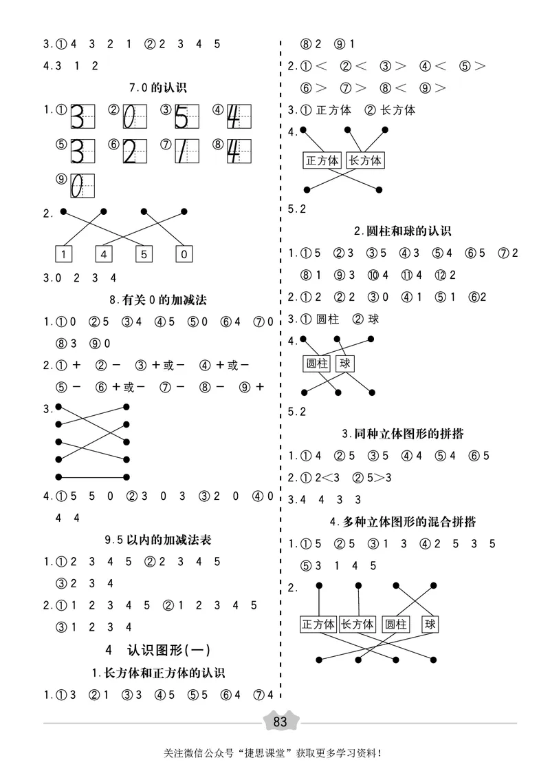 五E口算题卡一年级上册数学人教版_1~6年级全册五E口算题卡(1)_1年级五E口算题卡