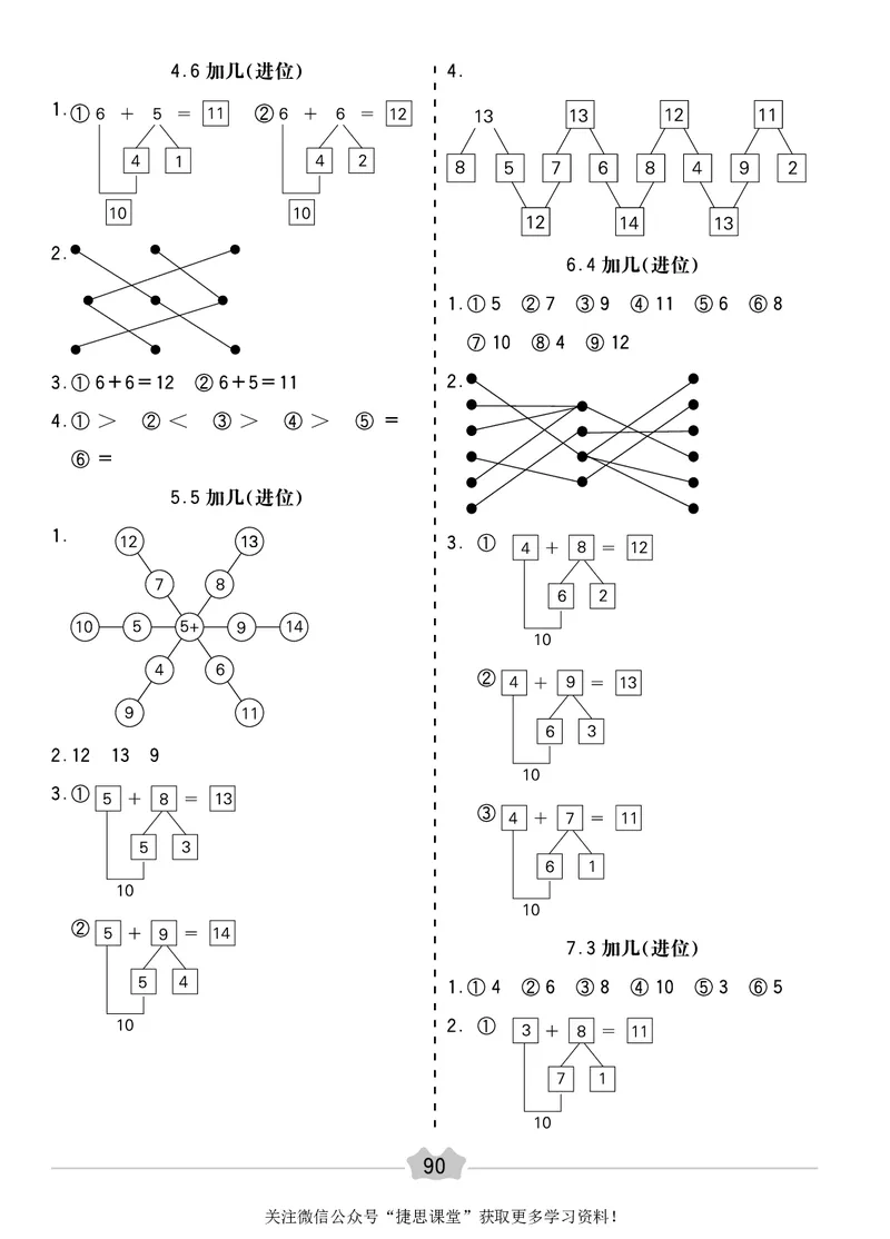 五E口算题卡一年级上册数学人教版_1~6年级全册五E口算题卡(1)_1年级五E口算题卡