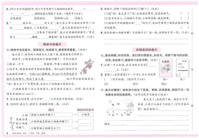 25春二下语文王朝霞培优100分_二年级上下册资料_53黄冈多个品牌系列资料_语文