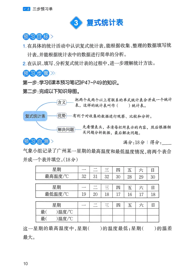 25春一本预习笔记3下数学-三步预习单_三年级上下册资料_53黄冈多个品牌系列资料_数学