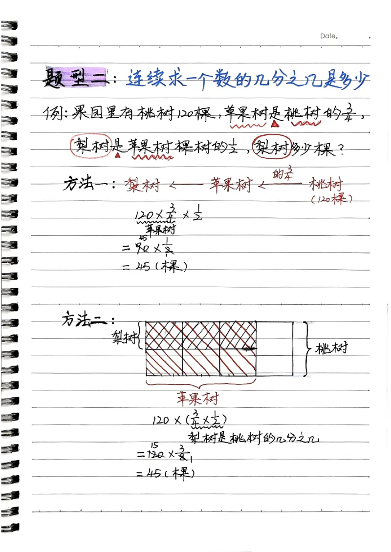 六年级上册手写笔记水印_小学全网线上同款资料_22号文件6上数学分数乘除