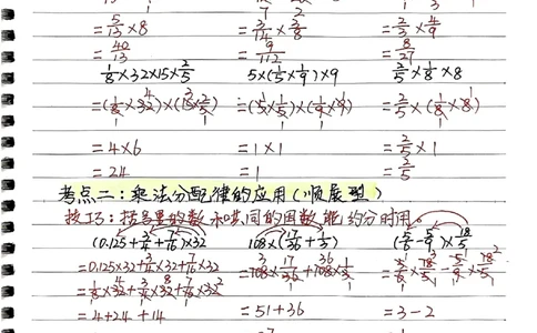 六年级上册手写笔记水印_小学全网线上同款资料_22号文件6上数学分数乘除