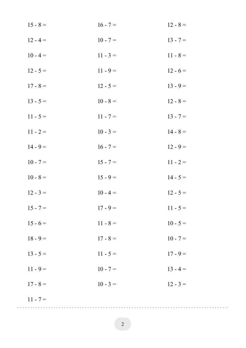 307(20以内的退位减法)3000题(1)_一年级上下册资料_一年级下册小红书同款资料_一下语文_一年级下册免费资料库_一年级下册免费资料库