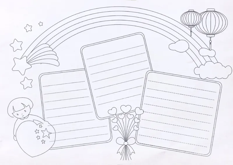 国庆节手抄报线稿88(1)_国庆节手抄报好司好句好段PPT作文