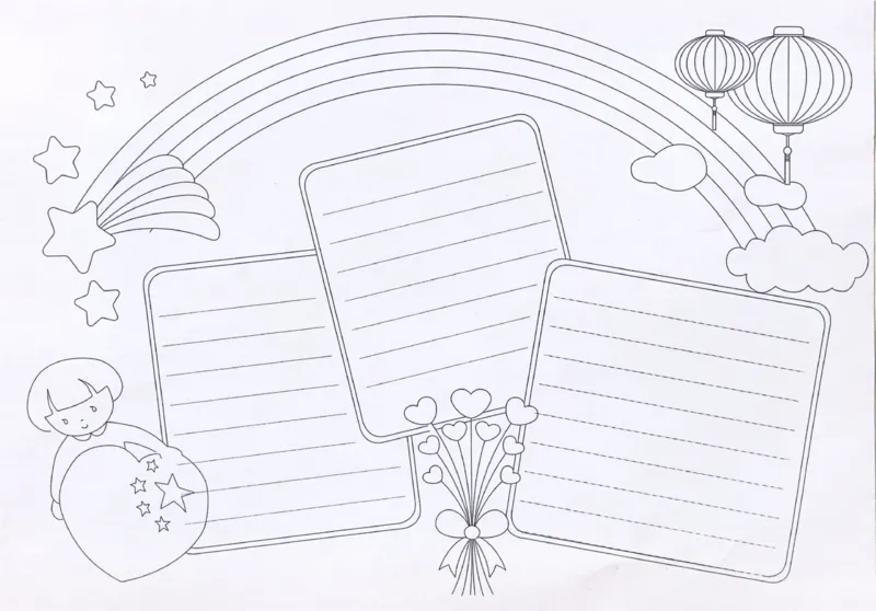 国庆节手抄报线稿88(1)_国庆节手抄报好司好句好段PPT作文