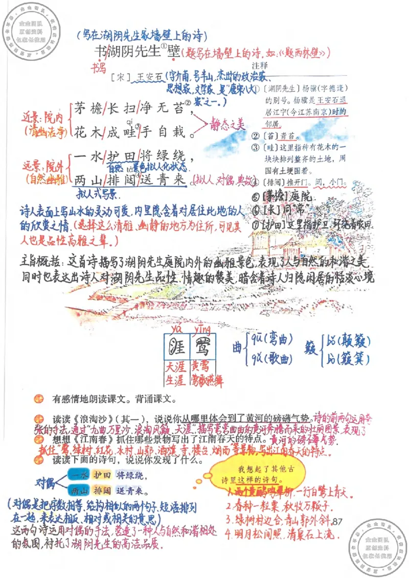 六年级语文上册课堂笔记(1)_小学全网线上同款资料_13号文件6上语文课堂笔记
