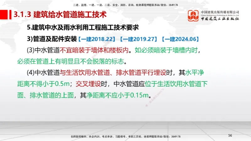 A06节：3.1建筑给水排水与供暖工程施工技术2（11.28）_2026年一级建造师_2026年一建机电_2025年一建机电SVIP_02-基础精讲✿高端面授✿深度强化_05-机电《两轮基础直播》闫娜JGS_讲义