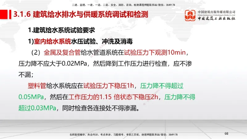 A06节：3.1建筑给水排水与供暖工程施工技术2（11.28）_2026年一级建造师_2026年一建机电_2025年一建机电SVIP_02-基础精讲✿高端面授✿深度强化_05-机电《两轮基础直播》闫娜JGS_讲义