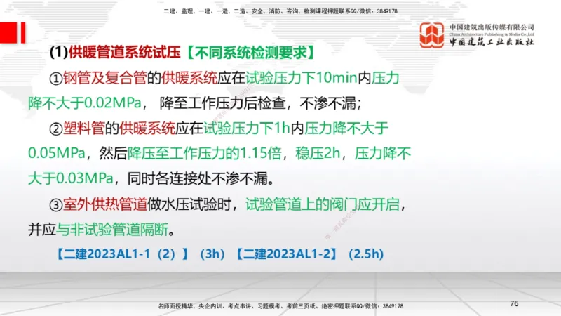 A06节：3.1建筑给水排水与供暖工程施工技术2（11.28）_2026年一级建造师_2026年一建机电_2025年一建机电SVIP_02-基础精讲✿高端面授✿深度强化_05-机电《两轮基础直播》闫娜JGS_讲义