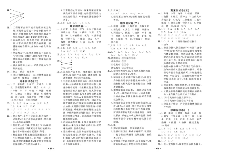 四上丨科学知识点梳理+单元试卷（教科版）_4年级小红书最新热门资料
