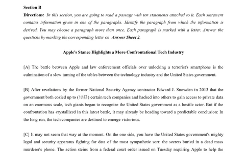 2017年12月六级真题（第3套）_大学英语四级+六级_六级真题_六级真题_1990年-2018年真题资料合集_2017年12月CET6题+解+音频_02、真题Word版