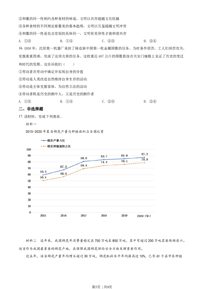 2021年高考政治试卷（辽宁）（空白卷）_政治历年高考真题_新&middot;Word版2008-2025&middot;高考政治真题_政治（按年份分类）2008-2025_2021&middot;政治高考真题