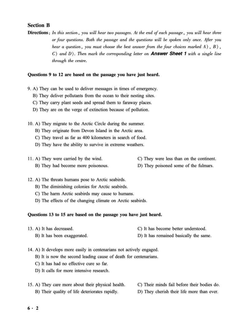 2016.12六级第2套试题可复制可搜索，打印首选_大学英语四级+六级_六级真题_六级真题_1990年-2018年真题资料合集_2016年12月CET6题+解+音频_01、真题PDF版（推荐打印）❤