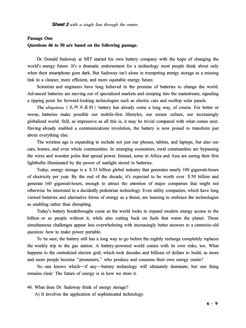 2016.12六级第2套试题可复制可搜索，打印首选_大学英语四级+六级_六级真题_六级真题_1990年-2018年真题资料合集_2016年12月CET6题+解+音频_01、真题PDF版（推荐打印）❤