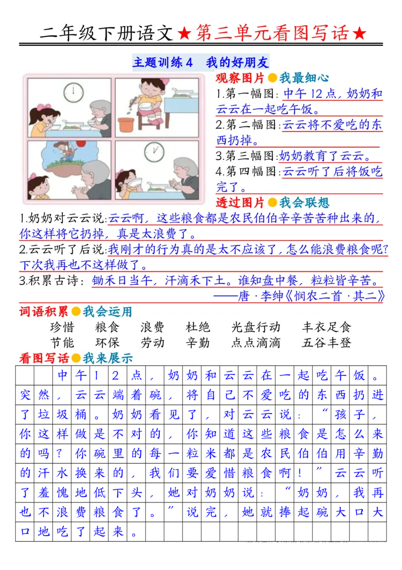 2039第三单元看图写话写话指导空白+答案二下语文_二年级上下册资料_二年级下册小红书同款资料_二下语文_二下语文
