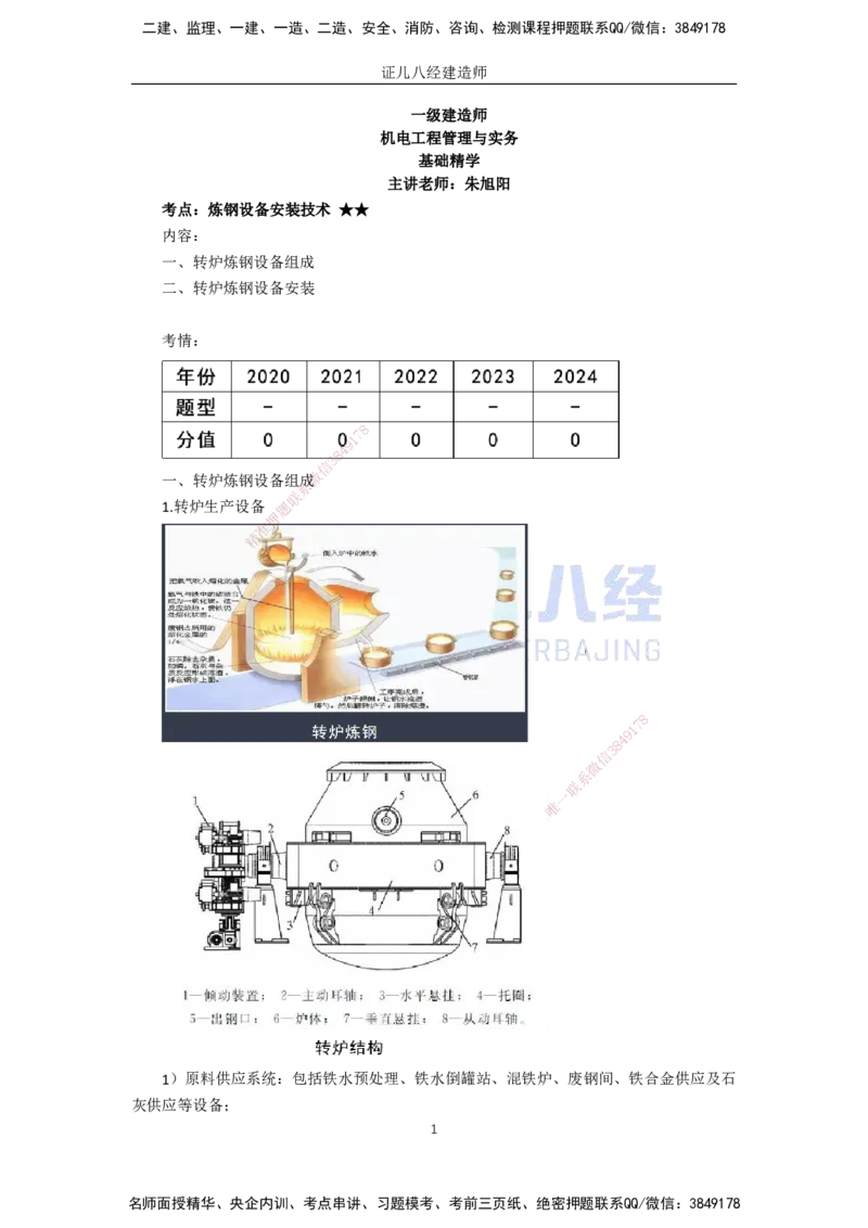 71.一建机电基础精学-72冶炼设备安装技术-2_2026年一级建造师_2026年一建机电_2025年一建机电SVIP_02-基础精讲✿高端面授✿深度强化_31-机电《基础精学课》朱旭阳ZBJ_讲义