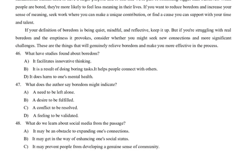 2021.06四级真题第3套_大学英语四级+六级_四级真题_四级真题_2021年06月CET4题+解+音频_02、真题word版