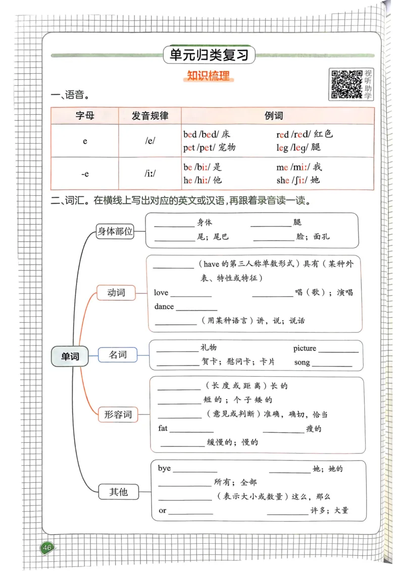 25春一本预习笔记3下英语_三年级上下册资料_53黄冈多个品牌系列资料_英语