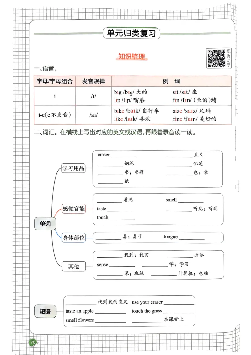 25春一本预习笔记3下英语_三年级上下册资料_53黄冈多个品牌系列资料_英语