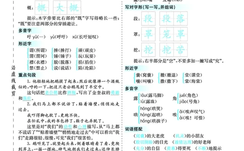 四（上）语文第六单元核心考点清单_上册_四（上）语文1-8单元核心重点
