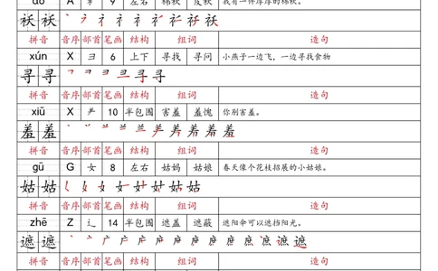 2059二（下）语文识字表预习卡_二年级上下册资料_二年级下册小红书同款资料_二下语文_二下语文