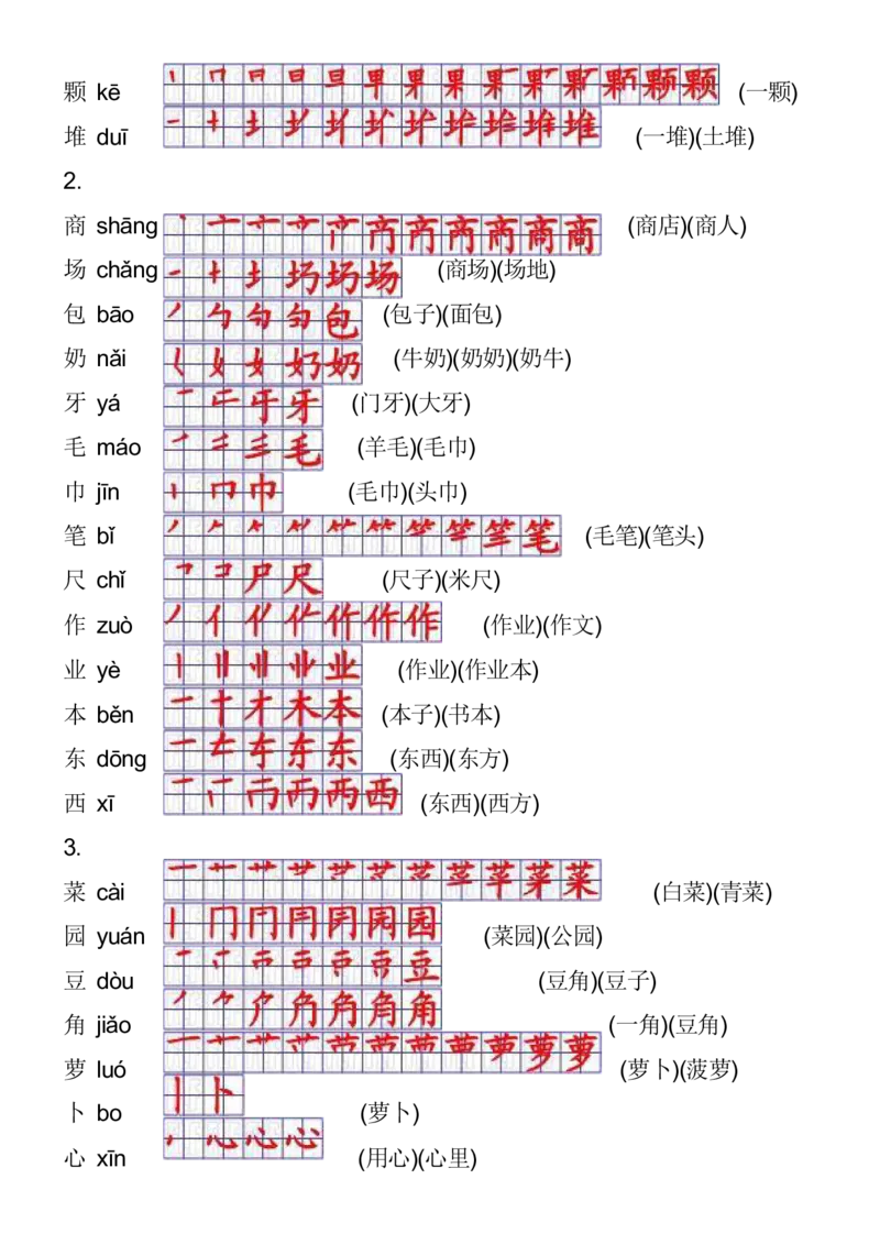 2024秋一上语文《生字拼音、笔顺、组词》课课贴_一年级上下册资料_小学一年级学习资料-25年更新版_1-01、小学一年级语文上册_01、知识汇总_课课贴